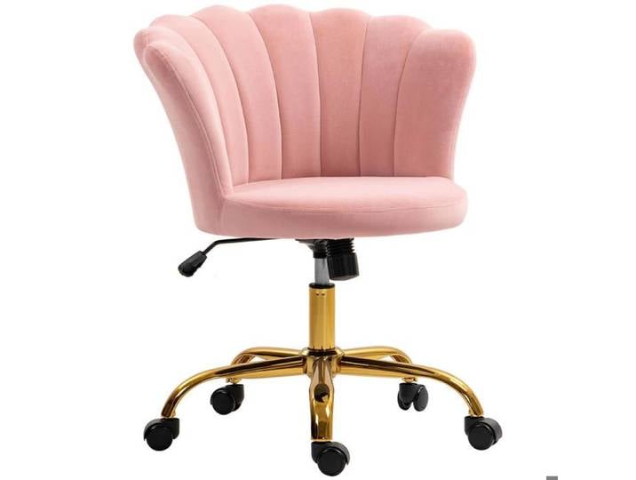 Assise Confortable et Déco : Fauteuil de Bureau Pétale Rose en Velours avec Hauteur Réglable et Fonction Bascule