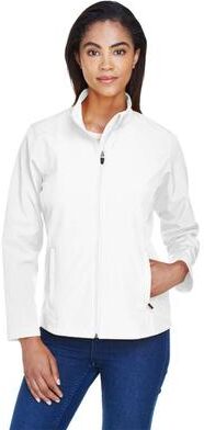 Team 365 TT80W Women's Leader Soft Shell Jacket in White size 2XL