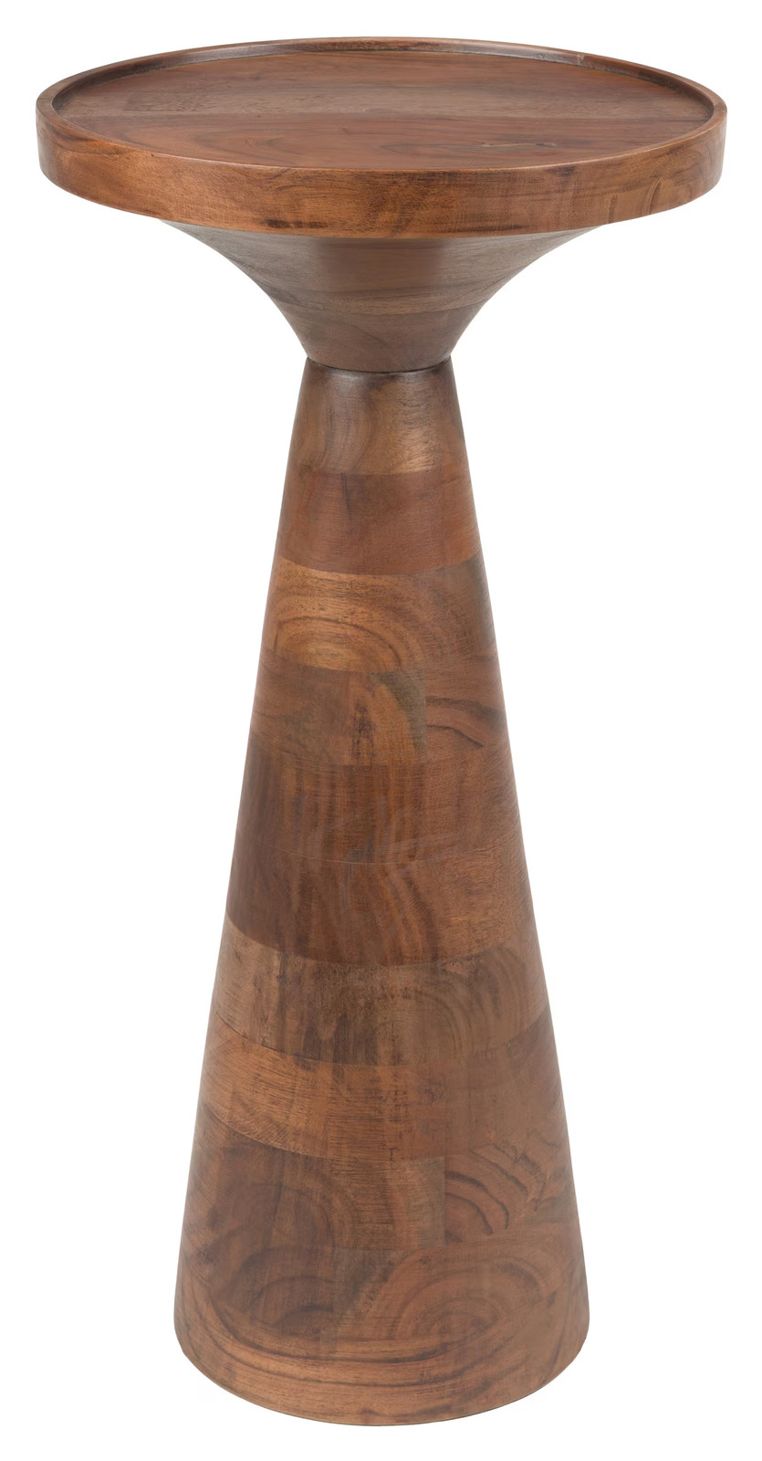 Zuiver Ronde Bijzettafel Floss Acaciahout, Walnoot, Diameter: 28 cm