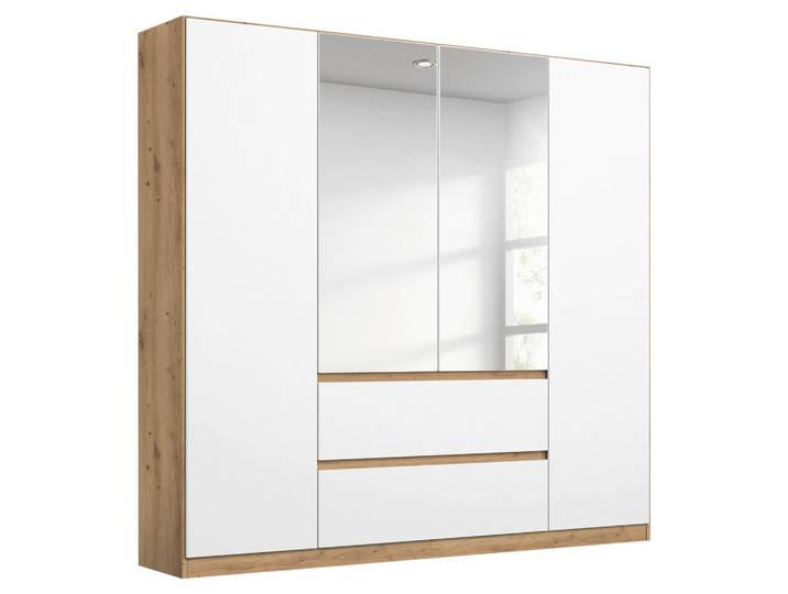 Drehtürenschrank Nidda Weiß, Eiche Artisan