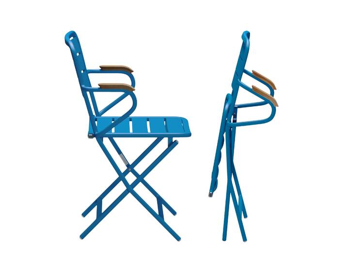 VANZEELAND klappbarer Gartenstuhl mit Armlehnen Deep Blue