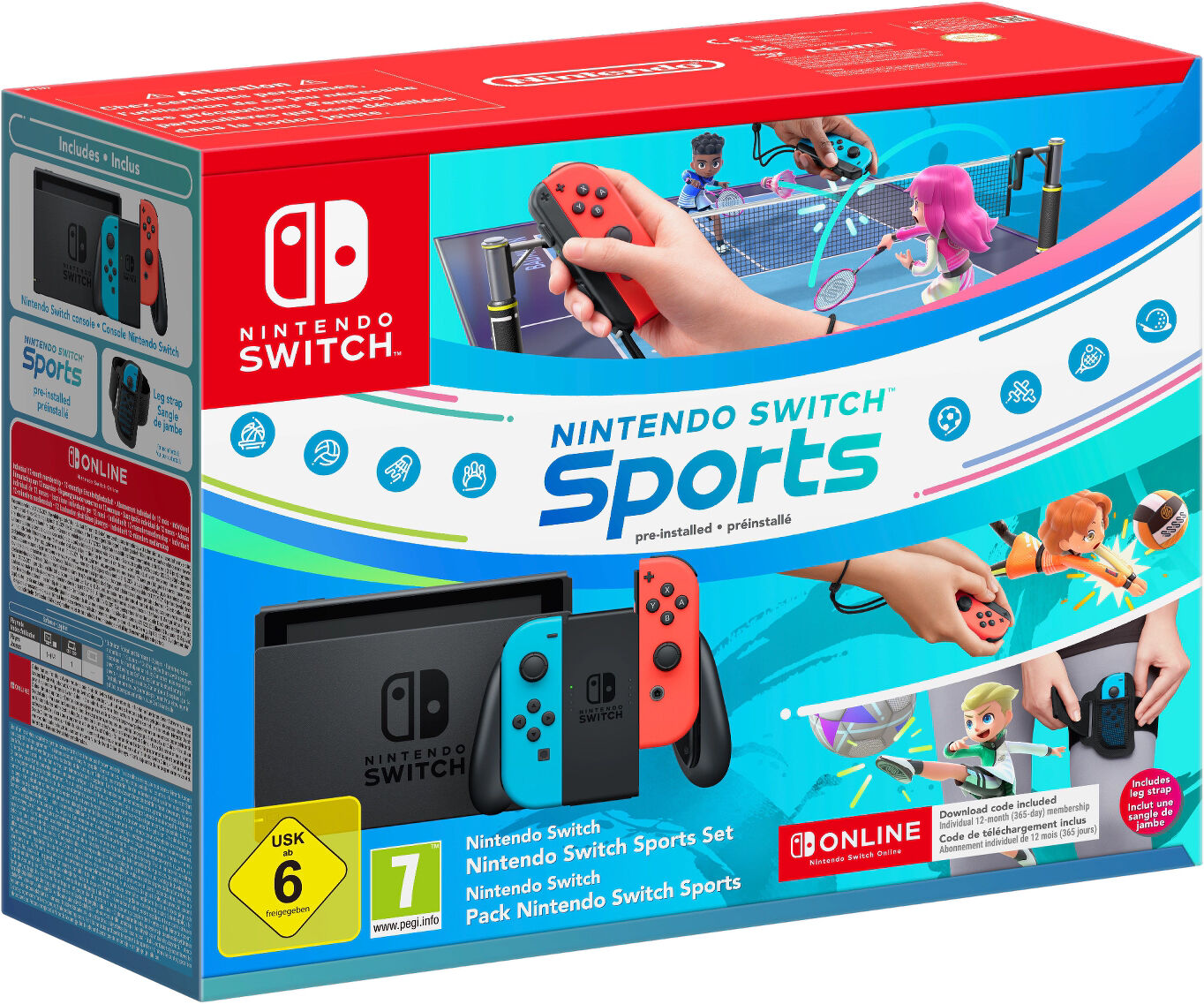Switch Console 2019 Upgrade-Rood / Blauw Joy-Con Incl. Nintendo Switch Sports (Switch) Gebruikt
