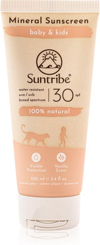 Suntribe Kids Mineral Sunscreen mineralisierende schützende Creme für das Gesicht und Körper für Kinder 100 ml