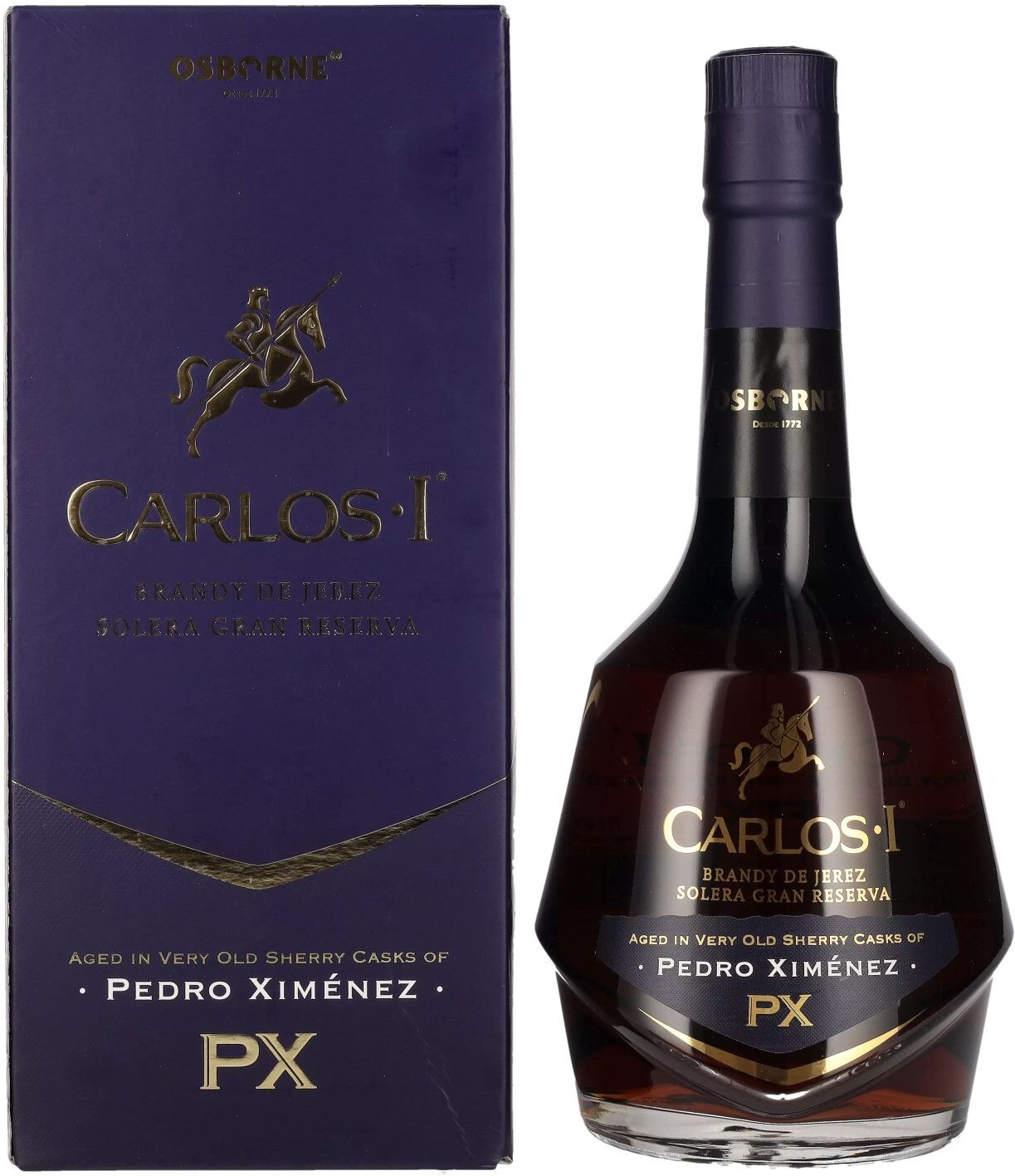 Brandy Carlos I Carlos I Solera Gran Reserva PEDRO XIMÉNEZ Brandy de Jerez 40,3% Vol. 0,7l in Geschenkbox