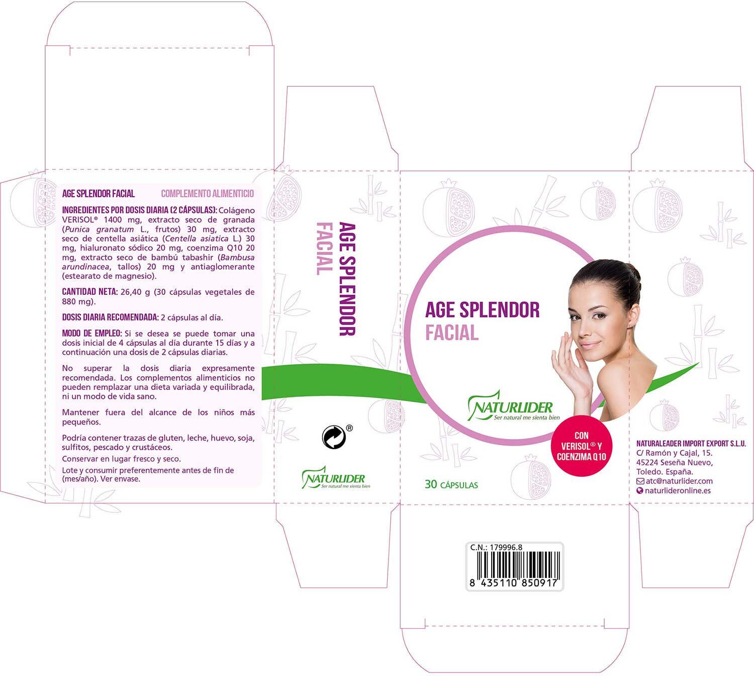 NATURLIDER Age Splendor Facial 30 caps Vegetales