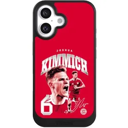 Nivocase Hülle für Apple iPhone 16 Handyhülle NIVOcore Case Schwarz FC Bayern München FCB Joshua Kimmich (Apple iPhone 16), Smartphone Hülle, Schwarz