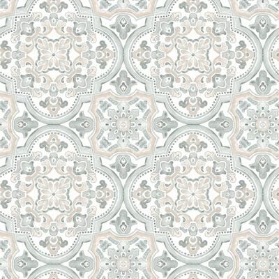 Chesapeake Concord Coral Medallion Wallpaper
