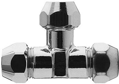 ASW Universal T-Verschraubung 451412 Messing verchromt, 1/2"x12mm, mit 3 Quetschen