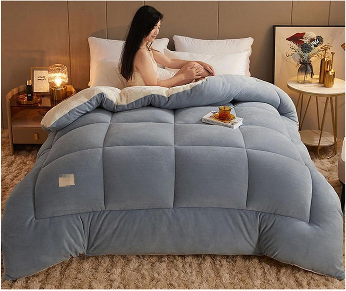 Grijs Winter Dekbed van Microfibre - Dubbelzijdig Warm - 180 x 220 cm