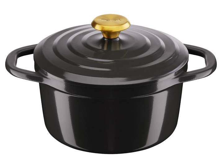 Kochtopf TEFAL Air , schwarz, B:21,22cm H:16,2cm L:29,32cm Ø:20cm, Töpfe, Kochtopf, Keramikversiegelung, Kondensationsdeckel, backofenfest