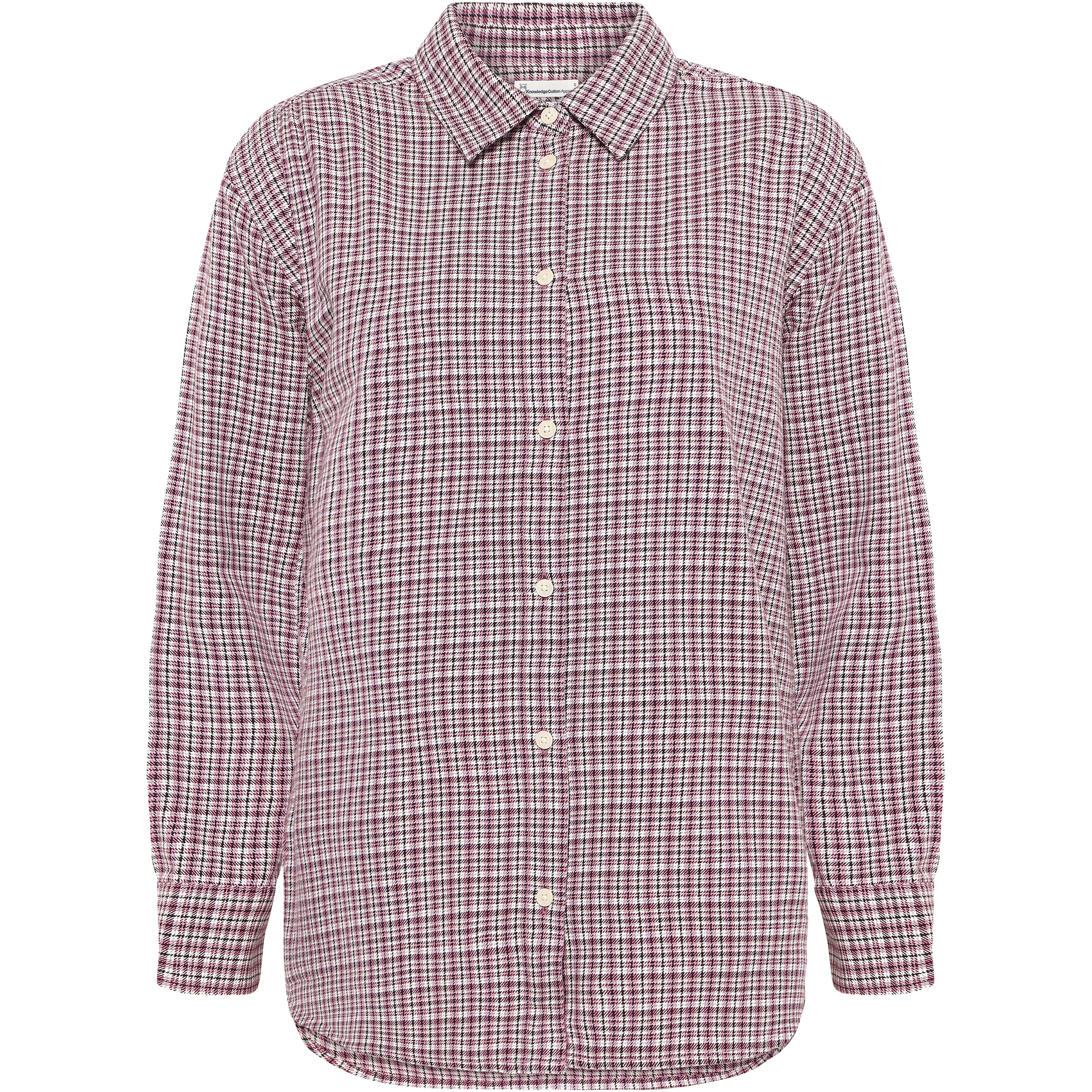 KnowledgeCotton Apparel Vega Relaxed Check Damen Hemden rosa Größe XS Lifestyle Hautfreundlich