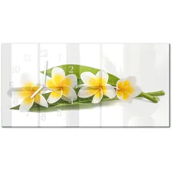 WANDUHR aus Glas 60x30 cm - Blumen