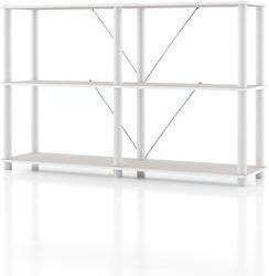 247 Shop At Home Modern Wood Shelving Unit with storage - Tier Shelves, Cube Ladder Shelf