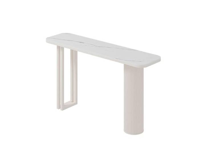 HLDJYLZS Konsolentisch aus Sinterstein mit Carbonstahlrahmen Sintersteinplatte, Carbonstahlrahmen, italienischer Stil, platzsparendes Design, Flur, Eingangsbereich, Wohnzimmer