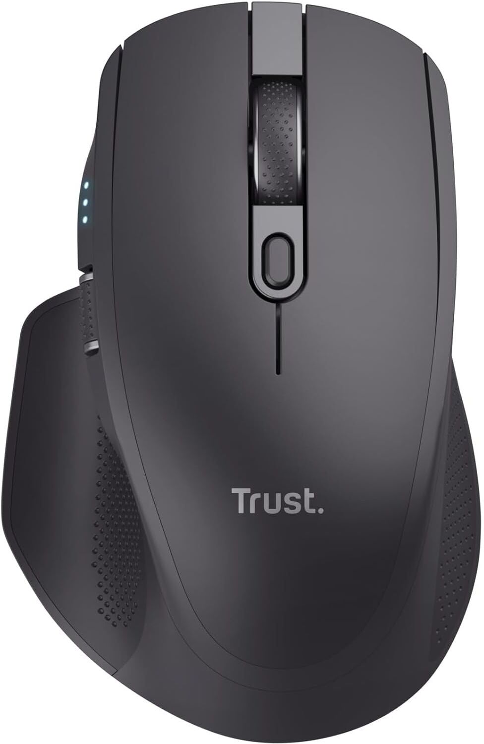 Trust Ozaa+ Multi-Device Wireless Mouse – Bluetooth & 2.4GHz, Silent, Programmable, Rechargeable, 60% Recycled Plastic, Side Scroll Wheel – Black, New