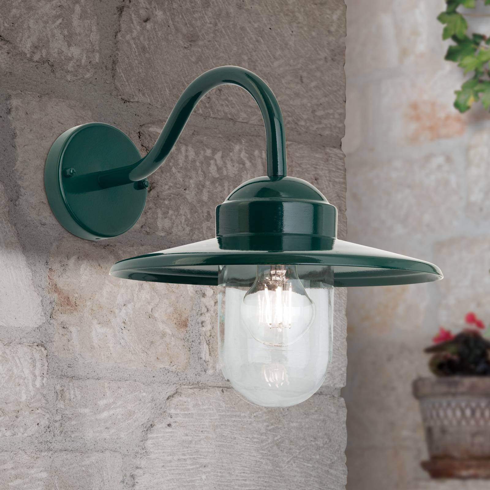 ORION Applique extérieur Edward, dimmable, vert, Aluminium, Vintage, Applique Exterieur