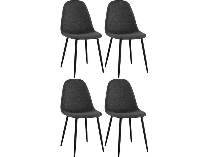 CLP 4er Set Esszimmerstühle Napier gepolstert bis 150 kg belastbar schwarz Material Stoff
