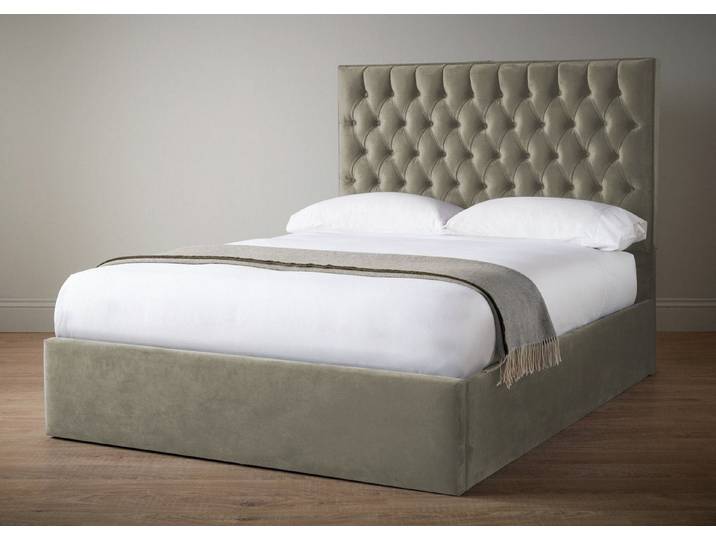 Xlmoebel Polsterbett Chesterfield Polsterbett in Beige mit eleganter Verzierung (Chesterfield Bett), Hergestellt in Europa