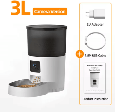 Inspire Picks ROJECO Smart Automatic Pet Feeder With Camera Remote Video Food Dispenser For Cats & Dogs 3l Camera Version