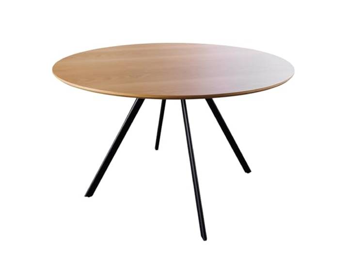 Riess Ambiente Esstisch Atelier 120cm - schwarz Natur - Eichenholz 4 Sitzplätze, minimalistischer Stil, stabile Konstruktion, 60 kg Belastbarkeit, Skandi-/Japandi-Stil, Metallgestell