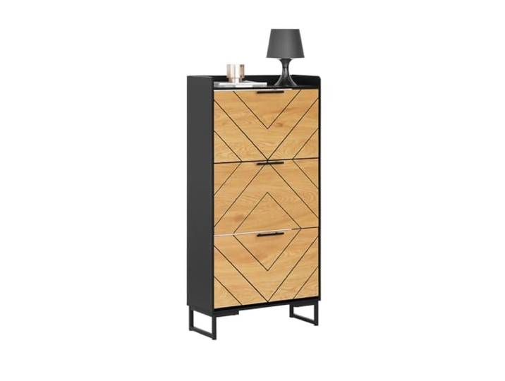 SoBuy Schuhschrank schmal mit 3 Klappen 62x125x24cm für Flur