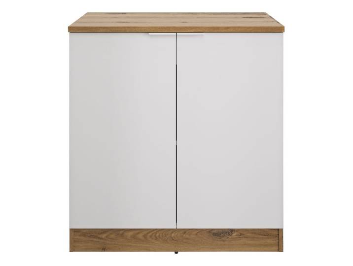 Bas 80 cm 2 portes EDEN chêne - blanc