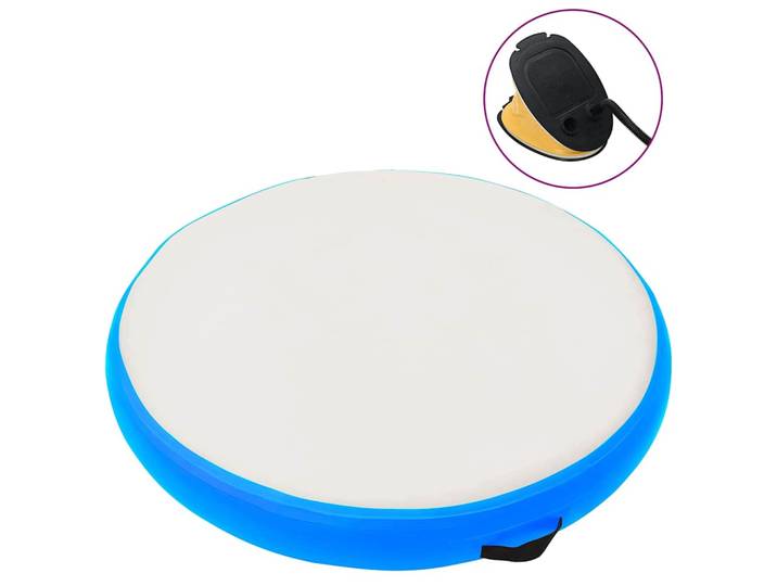 vidaXL Aufblasbares Gymnastik-Kissen mit Pumpe 100x100x10 cm PVC Blau