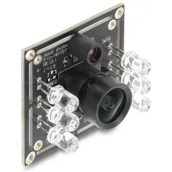 Delock USB 2.0 Kameramodul mit Global Shutter schwarz / weiss 0,92 Megapixel 65° 6 IR LED V6 Fixfokus (1280 x 720 Pixels), Netzwerkkamera, Weiss, Schwarz