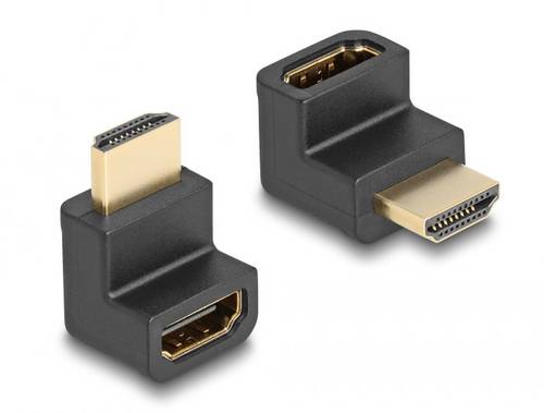 Delock HDMI Adapter HDMI-A Buchse, HDMI-A Stecker Schwarz 66458 8K UHD, vergoldete Steckkontakte HDMI-Kabel