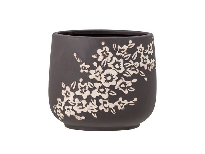 Blumentopf Flowerpower – braunes Steingut - Braun - Luxusbetten24