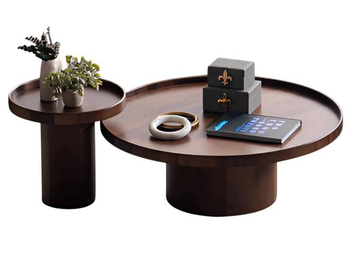 JVmoebel Couchtisch Eleganter runder Designer-Ablagetisch aus Holz in Schwarz