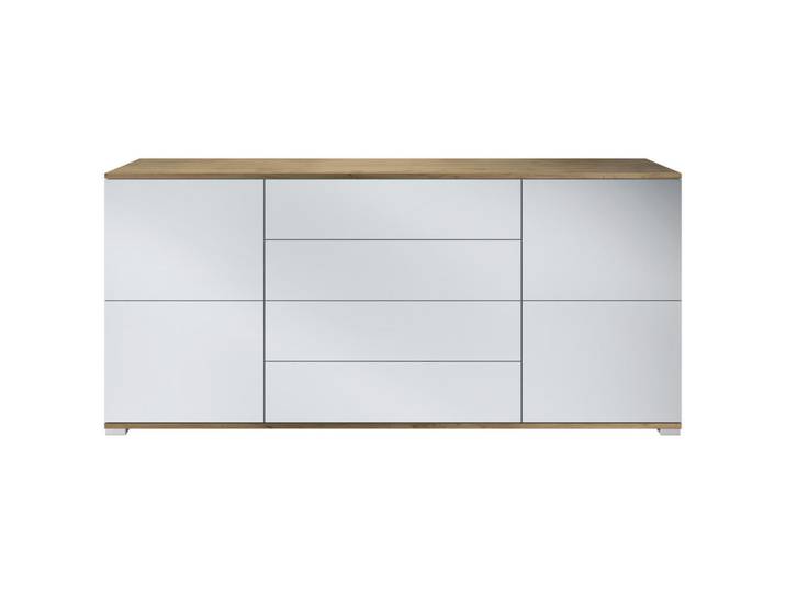 Vladon Sideboard Rova Weiß matt, 166.5x75.5x35 cm, Kleinmöbel, Kommoden, Sideboards