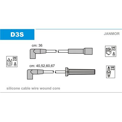 JANMOR Zündleitungssatz D3S für DAEWOO