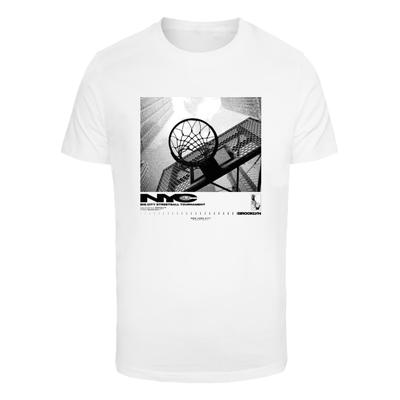 T-Shirt MISTERTEE "MisterTee Herren NYC Ballin Tee", Herren, Gr. S, weiß, 100% Baumwolle, bedruckt, normal, Rundhals, Shirts T-Shirt