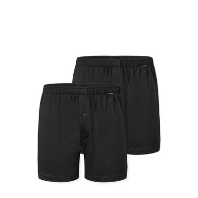 Boxershorts SCHIESSER "Boxershorts Multipacks", Herren, Gr. 7, schwarz (000, schwarz), Single Jersey, Obermaterial: 100% Baumwolle, unifarben, normal, Unterhosen, lockere Passform, mit Eingriff, Gummizug
