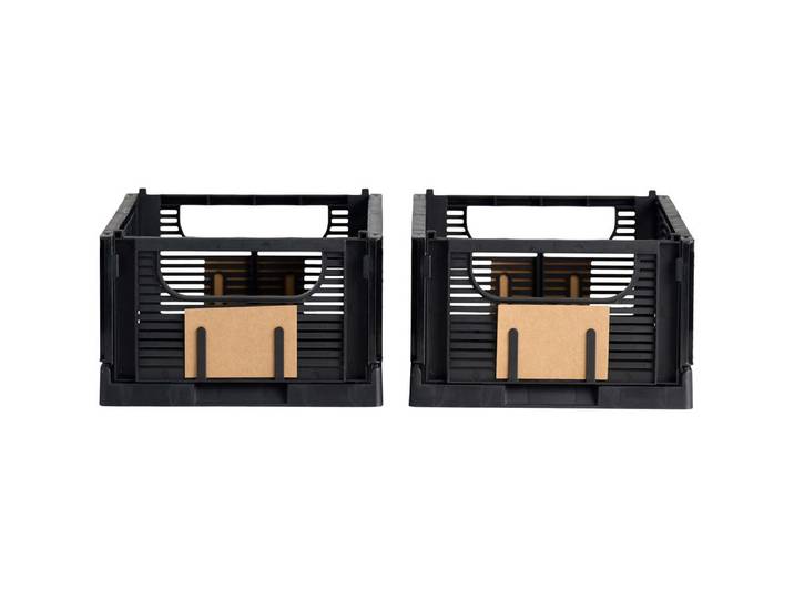 Schou Aufbewahrungsbox M 2er Set Faltbar Schwarz