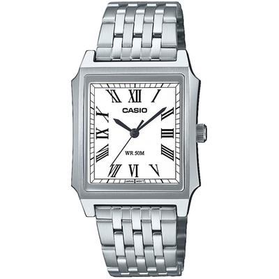 Quarzuhr, silber (edelstahlfarben, weiß, weiß), CASIO TIMELESS COLLECTION, Armbanduhren, Damen, edelstahlfarben, Quarzuhr, Armbanduhr, Damenuhr, Herrenuhr, Edelstahlarmband, analog