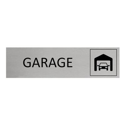 CombiCraft Aluminium Türschild Garage 165x45mm mit 3M-Tape zur Befestigung, einfache Kennzeichnung von Räumen und Bereichen
