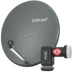 DUR-line MDA 80 Anthrazit - Sat-Komplettanlage mit Quad LNB