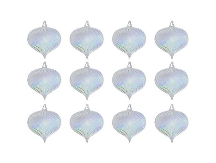 Weihnachtskugeln 12er-Set Form Zwiebel - Farbe: transparent - Material: Glas - 950
