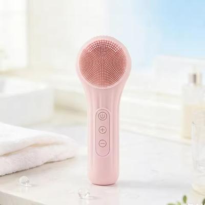 Uplift Essentials Silicone Electric Sonic Facial Cleanser Brush With Heat Massage pink
