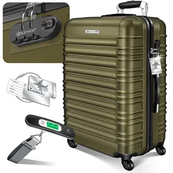 KESSER® Reisekoffer Hartschalen-Koffer Inkl. Kofferwaage + Gepäckanhänger Trolley Gepäck Rollkoffer Zahlenschloss 4 Rollen ABS-Hartschale Teleskopgriff