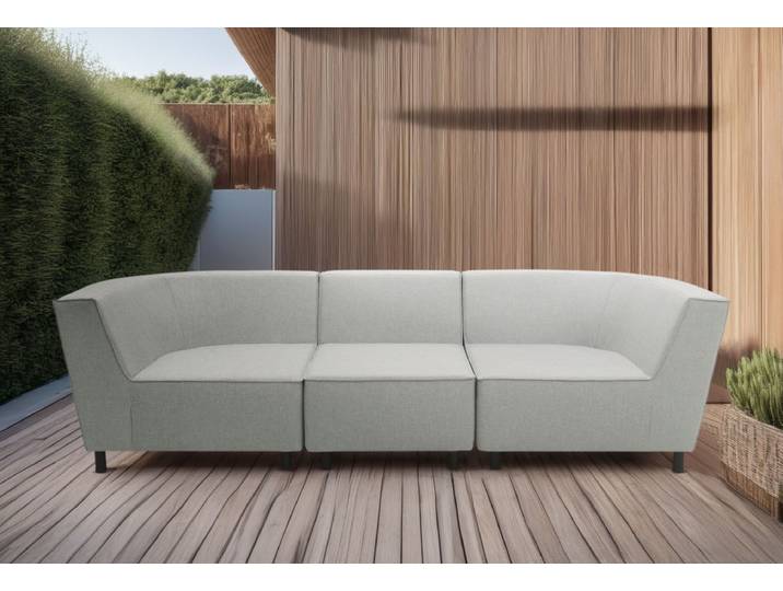 3-Sitzer DOMO COLLECTION Sonna, individuell zusammenstellbar , silber, B:279cm H:77cm T:103cm, 100% Olefin, Sofas, 3-Sitzer, Gartenlounge-Set oder Einzelelemente, Outdoor