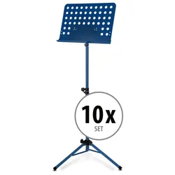 Classic Cantabile Orchesterpult Lochblech Heavy Blau 10x Set