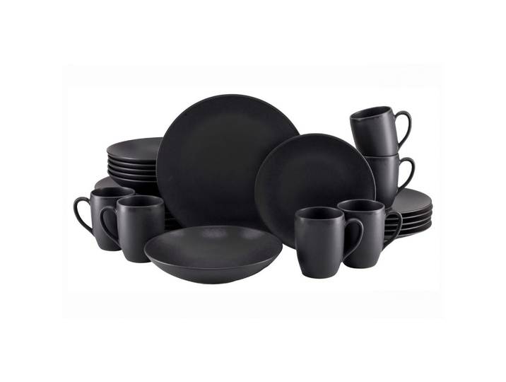 Creatable Kombiservice Soft Touch, Schwarz, Keramik, 24-teilig, 300 ml, Essen & Trinken, Geschirr, Geschirr-Sets, Kombiservice
