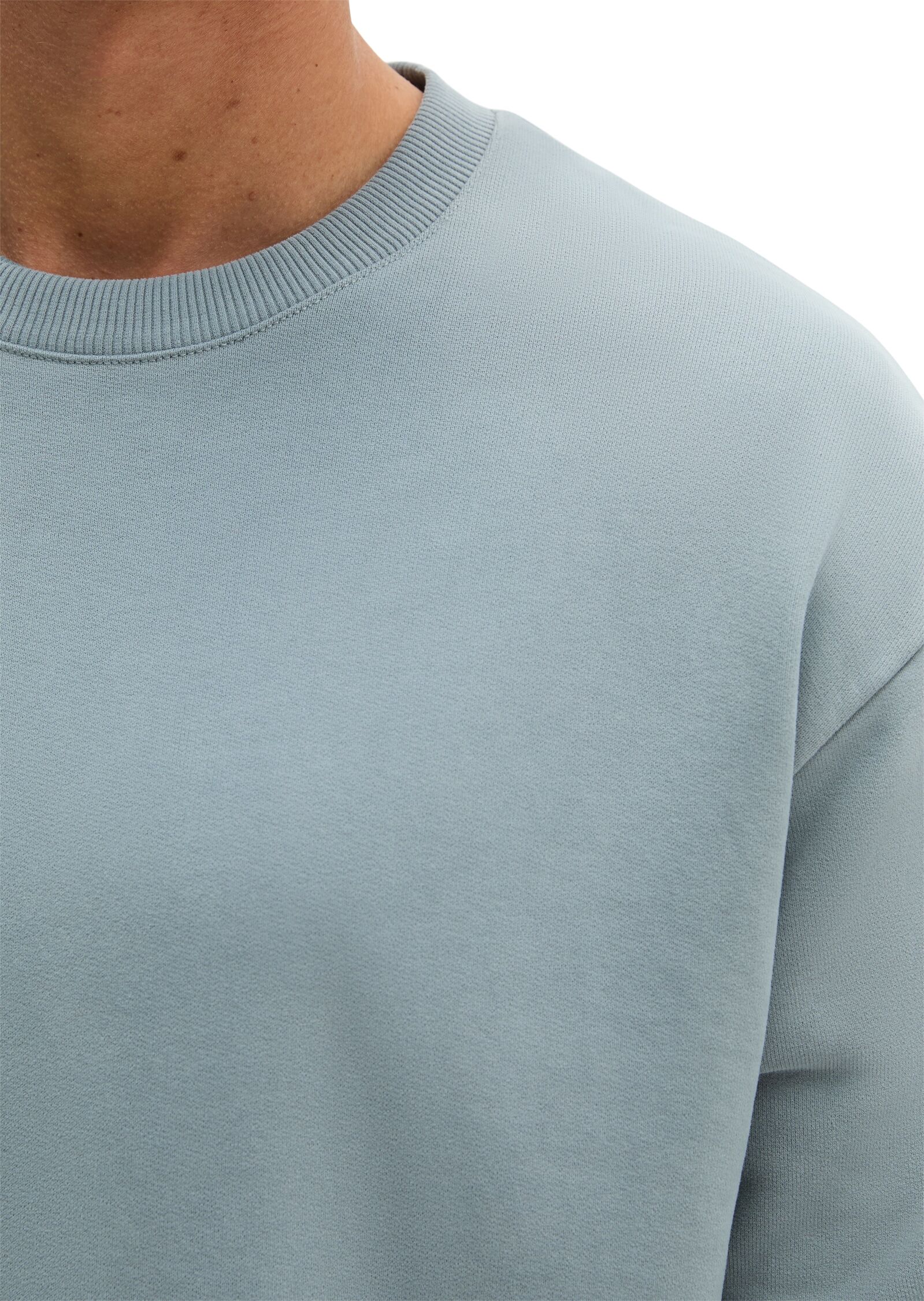 Sweatshirt MARC O'POLO "aus regenerativer Bio-Baumwolle", Herren, Gr. 3XL, schwarz pepper, Obermaterial: 100% Baumwolle, unifarben, relaxed fit, Rundhals, Rippbündchen, Sweatshirts Sweatshirt