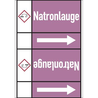 Rohrleitungskennzeichen Natronlauge - 33000x105 mm Folie selbstklebend