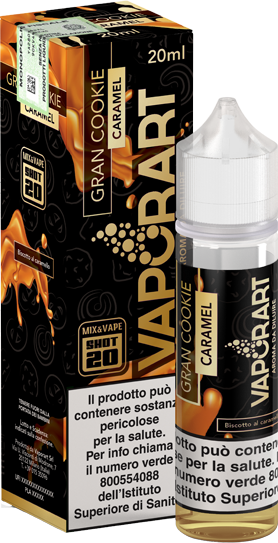 VaporArt Gran Cookie Caramel Liquido Shot 20ml Biscotto Burro Caramello