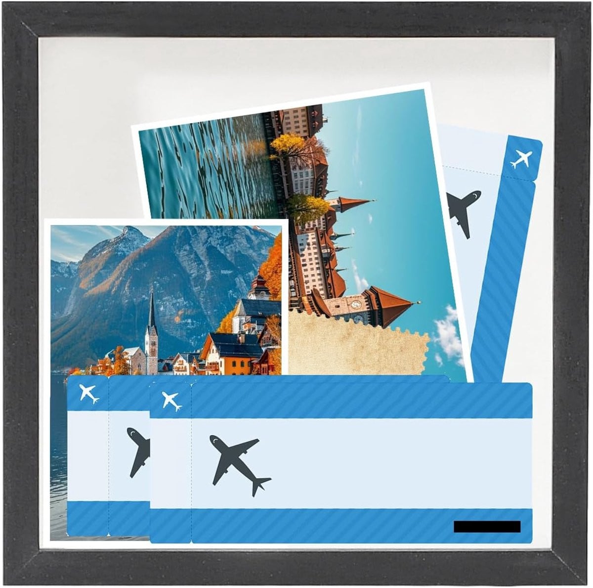 Herinneringsdoos met gleuf voor souvenir display en aandenkens bewaren - Transparant - Zwart - Wandmontage