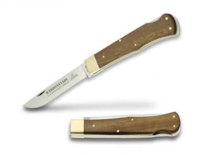 Hubertus Notschlachter/Kohlenstoffstahl Taschenmesser Klappmesser Messer Kohlenstoffstahl C55 / Bubinga Holz